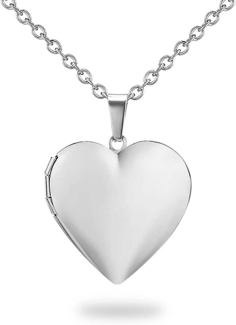 PHOCKSIN Locket Necklace for Women Black/Gold/Silver Locket Necklace Oval/Round/Heart Photo Necklace New Years Gifts for Girls - Image 1